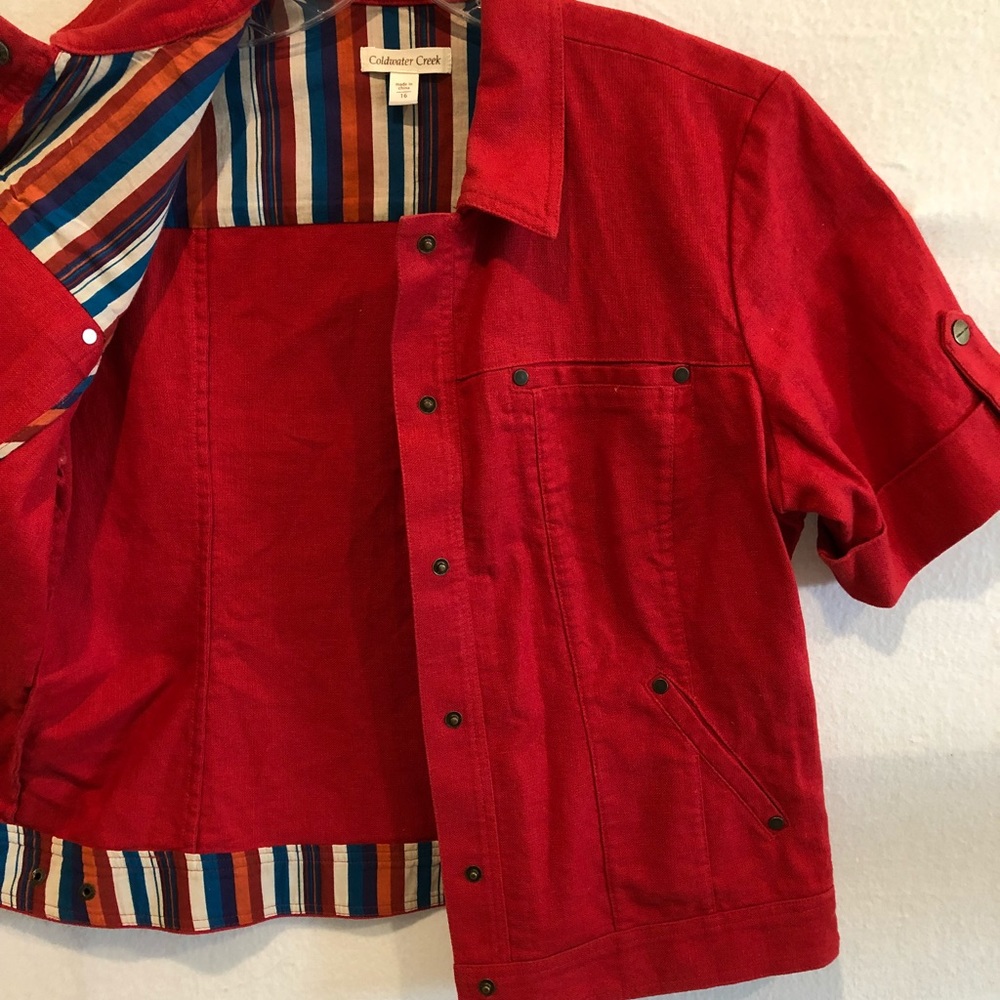 Coldwater Creek Red short sleeve jacket